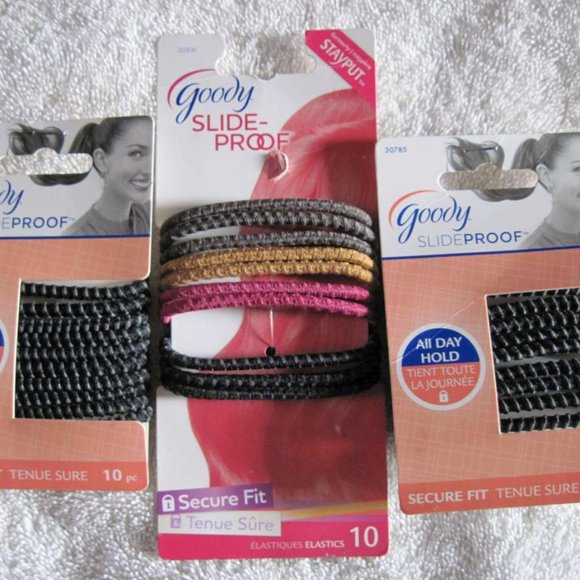 10 Goody Stay Put Slide Proof Hold Fit Hair Bands - Picture 5 of 6